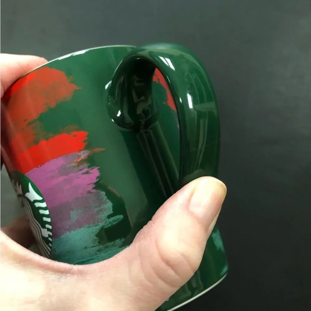 Starbucks 2021 Brushstrokes Red Purple Green Mermaid Siren‎ 10oz Coffee Mug 4